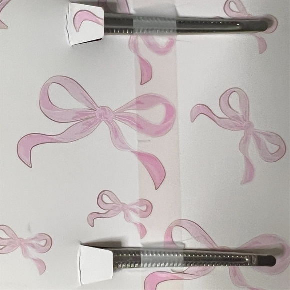 Hair Bow Accessories 3-Pack Cream, Pink, Black Clip Style Closure - Picture 3 of 5